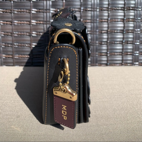 *SOLD* Coach Tea Rose Dinky in Black Purple with Brass - Picture 15 of 15